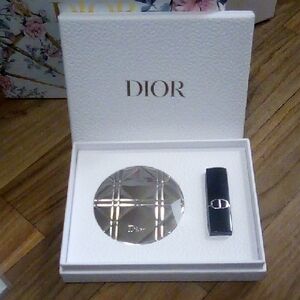 Dior Silver Compmact Mirror And Lips💄in #720